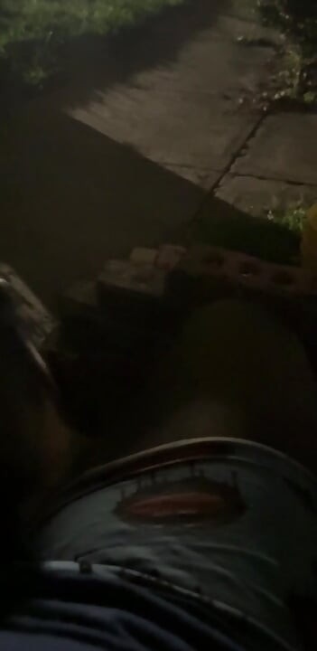 Chilling Outside In My Underwear On The Porch At Night While I Goon And Bust My Creamy Load