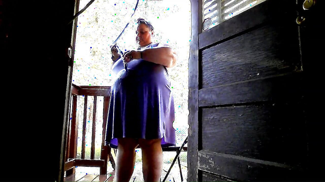 Showering in the water hose. pt 2