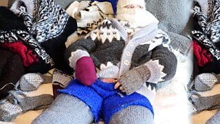 Sweater Fetisch, Mohair-Fetisch, Rollkragenpullover und Strickjacke mit Vibrator, Masturbation und Fuzzy-Jumper