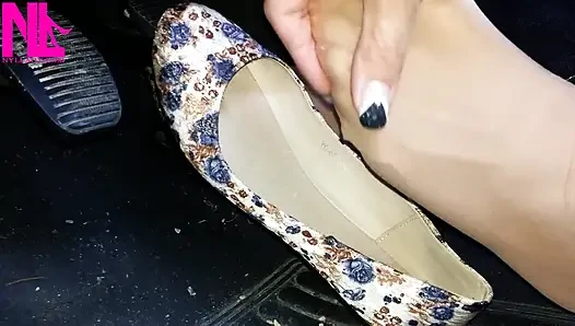Pedal Pumping in Flowered Flats