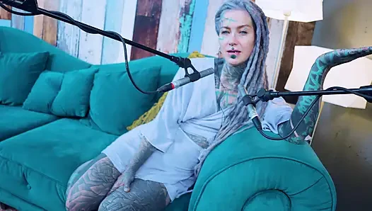 I talk about L - LOVE - ASMR podcast SFW talking goth skinny girl dreadlocks tattoo model inked girl