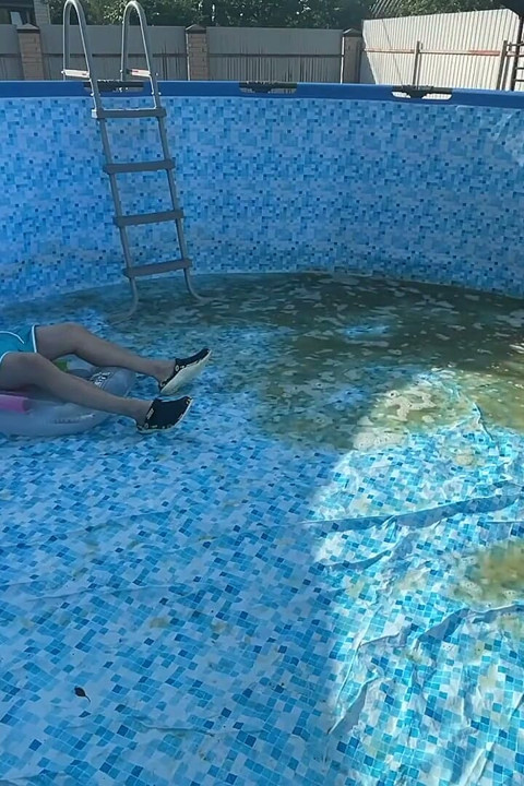 #395 Boss Fucks Guy at the Bottom of the Pool While Neighbors Watch Them