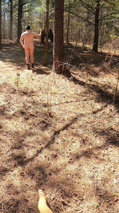 Uncut cock naked hike on an abandoned country lane Cumshot finally. | Clip 2