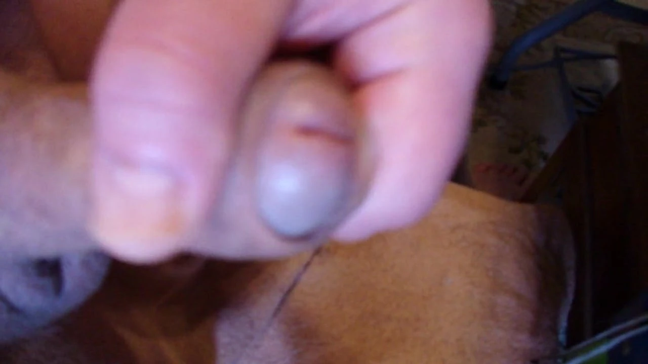 73yrold Grandpa #256 uncut cum chub wank solo closeup close
