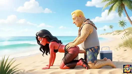 Leidenschaft am strand bei Sonnenuntergang - AI Hentai ASMR