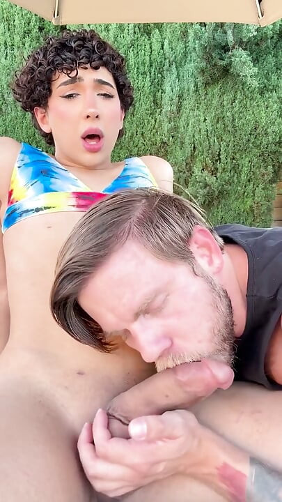 Outdoor Ass Eating & Blowjob with Trans Babe Foxy Alex - Steve Rickz