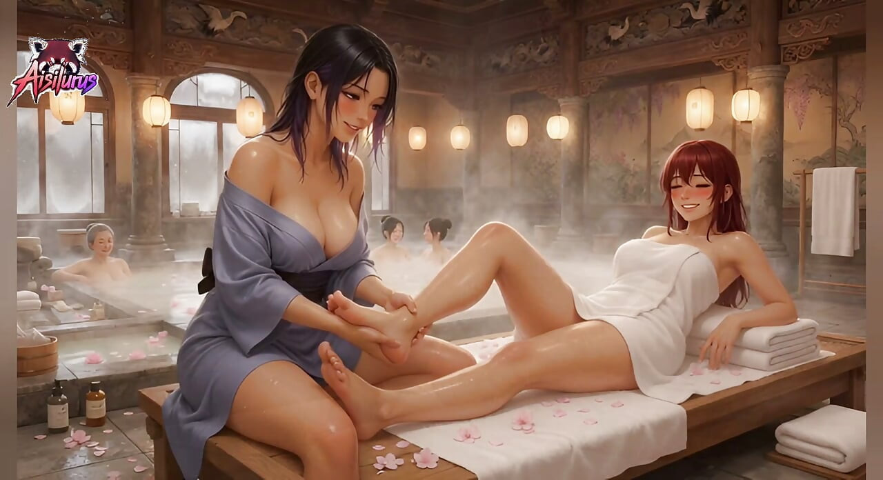 Sensual Onsen Night - Breast Caress & Neck Licking