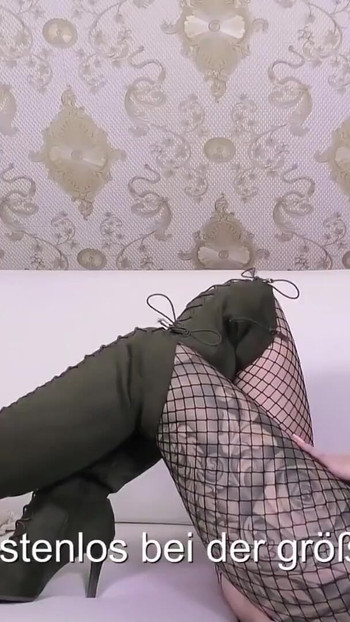 Emotional moment from "FISHNET AND OVERKNEE HEELS DIRTY TALK JOI FROM GERMAN TEEN"