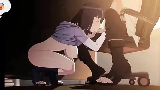 Cute 2D Babe Sucking The Bosses Cock Under His Desk