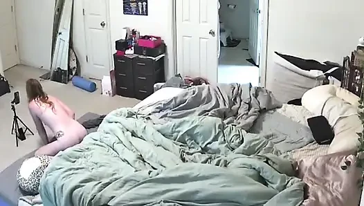 Webcam catches MILF riding dildo