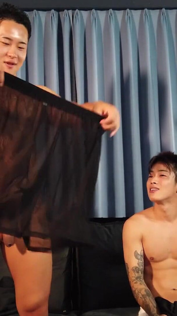 Powerful moment from "Japanese Men Undress Naked to Costumes"