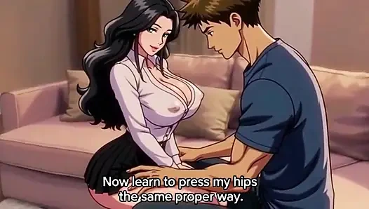 Stepmom teach his stepson how to sequese big natural tits 3D Anime