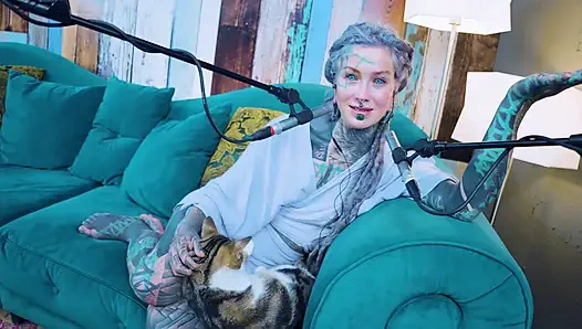 I talk about E - Empathy - ASMR podcast SFW talking goth skinny girl dreadlocks tattoo model inked girl
