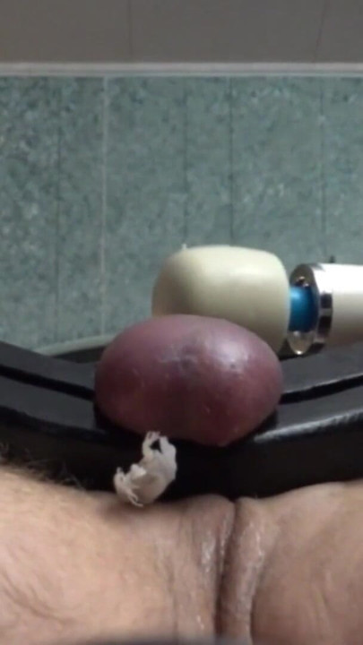 Male Slave in the Ball & Wrist Stock with Machine Fuck & CBT | Clip 2