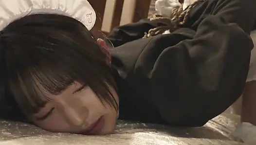 133cm Maid Uniform Cosplayer Massive on the a-cup Body That Is Still Growing