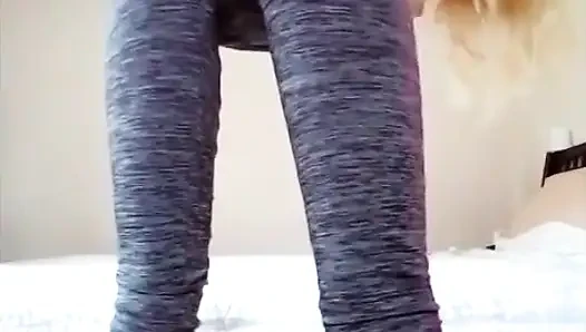 Yoga Pants Tease and Oily Ass Fingering
