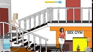 Cartoon-sex im fitnessstudio genießen. Finden sie schlüssel für sex, sperma-gesicht ..