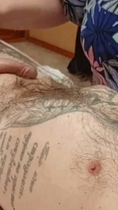 massages dick and buttocks then masturbates cock until ejaculation | Clip 1