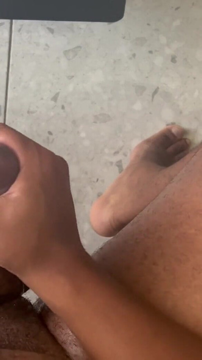 Iconic moment from "Big Guy Strokes Dick with Hands and Fleshlight until He Shoots a Big Moaning Cumshot"