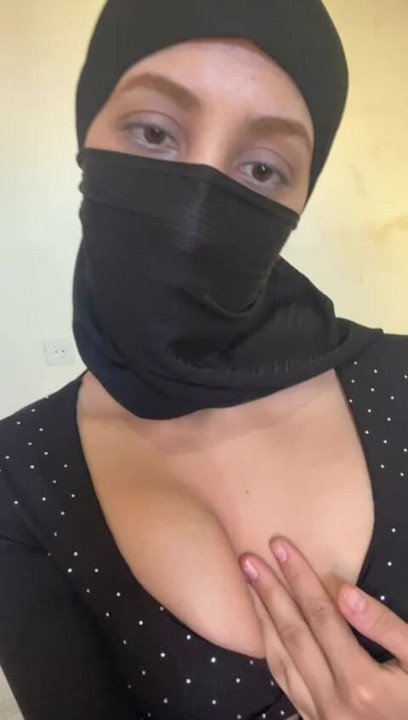 Those Fat Arab Boobs Jiggle So Right – Hijab Babe Teases Alone in Bed