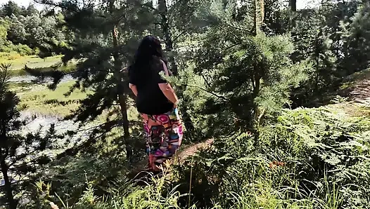 A hot mom and a young guy had a wild adventure in the woods. They had a great time together, and everyone got what they wanted.