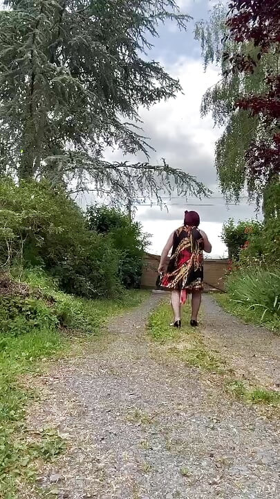 Dressed in a little pleated dress for an evening out