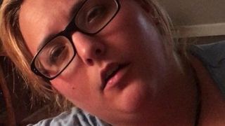 Young BBW in glasses handjob