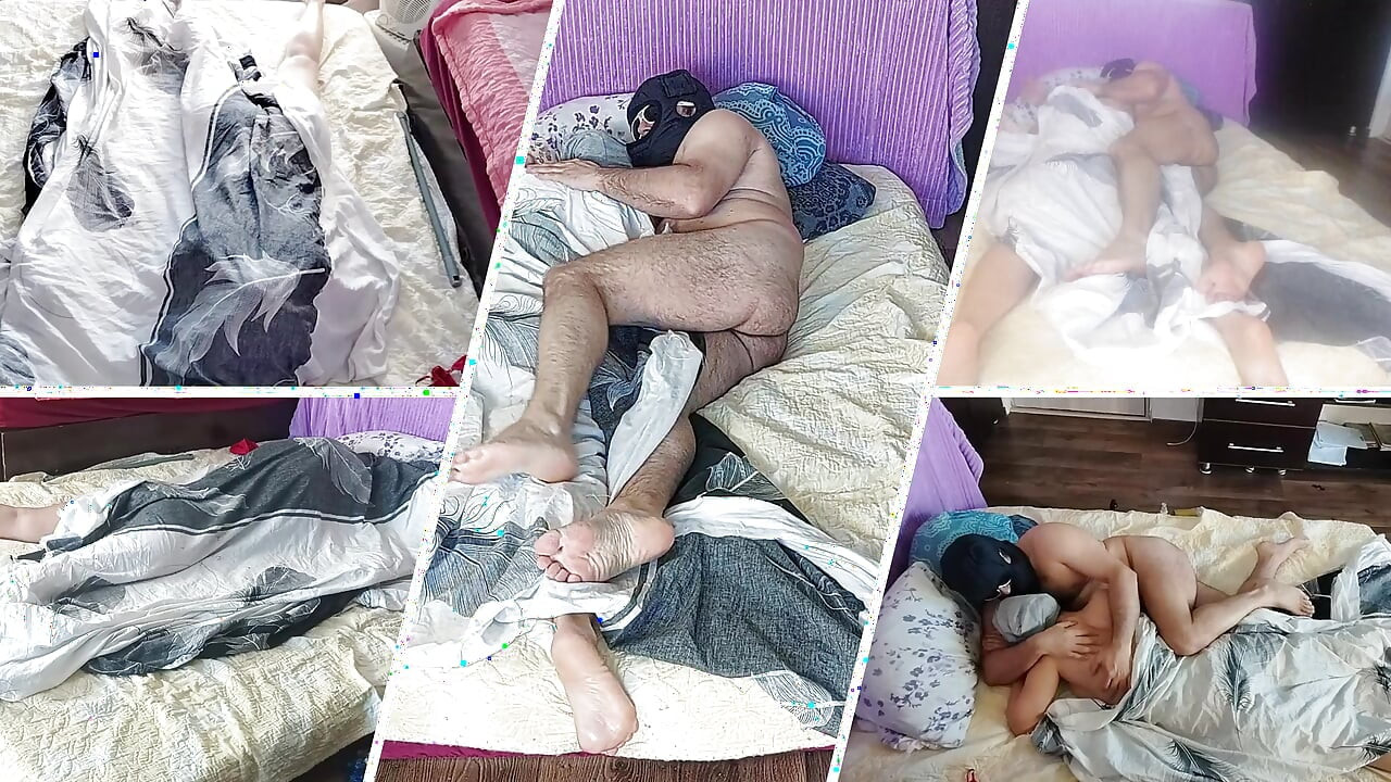 Sensual massage of a hot couple with oil on the body.