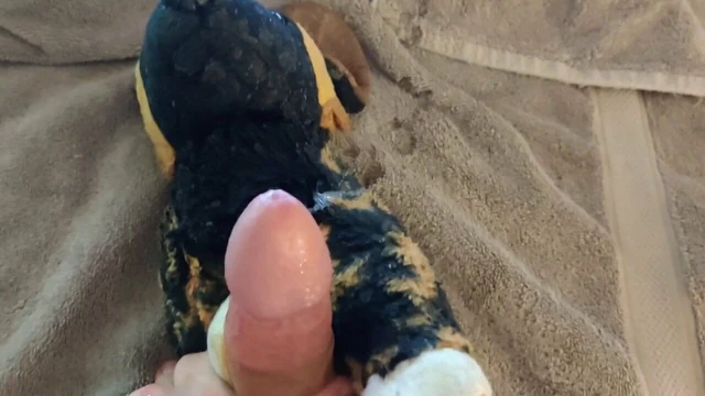 Cum over dirty plush