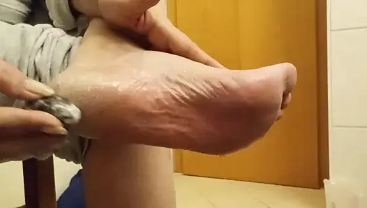 Glitschige Fußsohlen Nahaufnahme – Total Sexy & Rein!