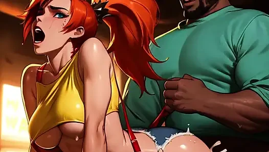 Misty gibt pokeballs für große verschwitzte schwarze eier auf