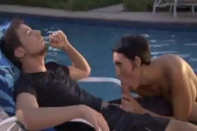 Blowjob near the Pool