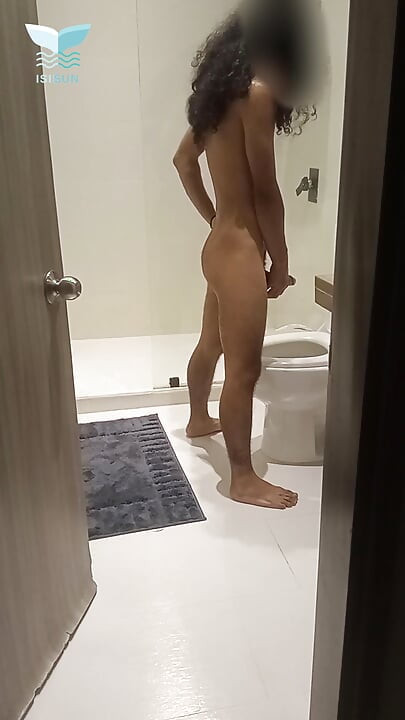I fuck my stepsister in the bathroom of the estate while everyone is outside in the pool