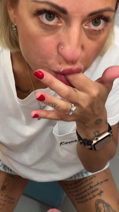 Epic moment from "This MILF can't wait and sucks a cock with swallow cum in the fitting room"
