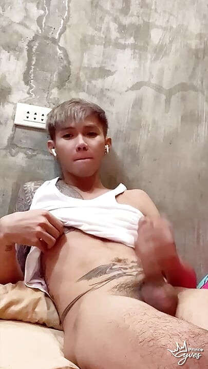 Inked Boy Nipple Tease, Jerking Off, and Cumming