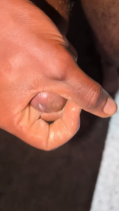Creamy masturbation with my big black cock