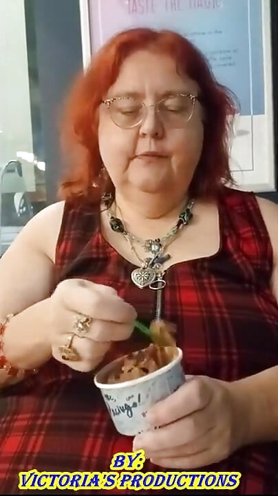 Nurse Vicki Eats Here Lunch and Then Enjoys Some Yummy Ice Cream