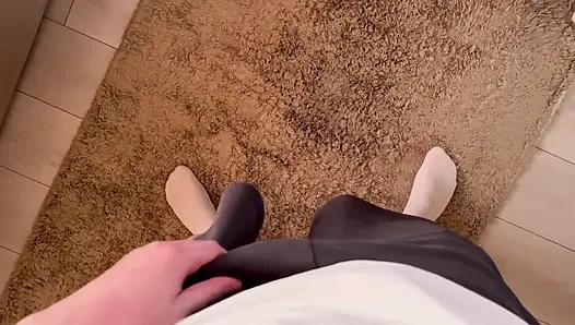 Hot Guy in White Socks Jerks off His Wet Cock After School