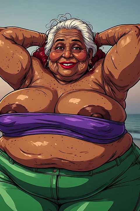 Gorda grandota, mujeres indias en ai de playa
