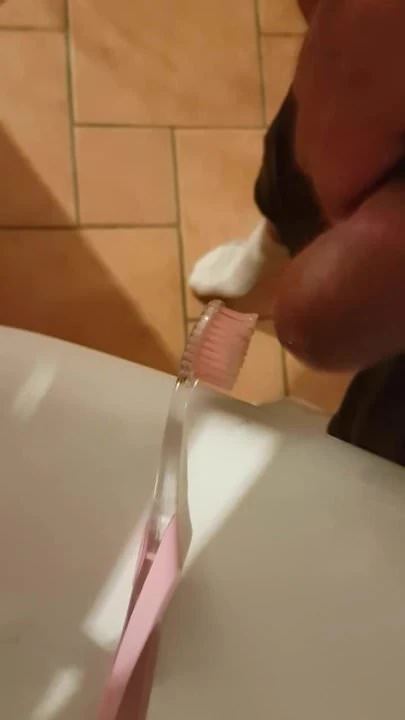 French lover cum on toothbrush wife cousin