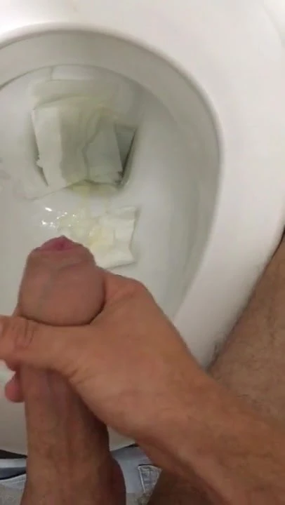 uncut cock cum at work