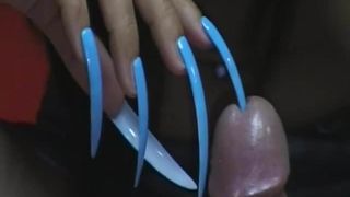 Long nails and footjob