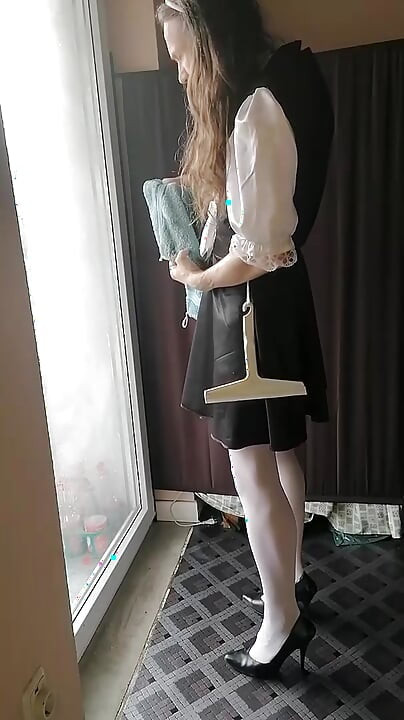 cleaning the window