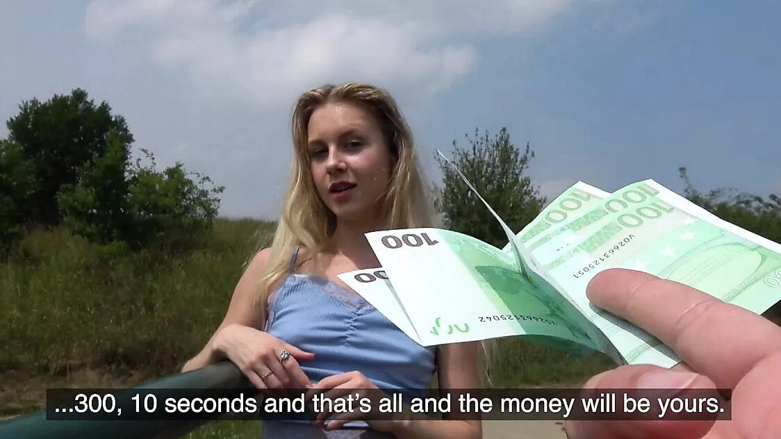Public Agent Horny blondes tight body fucked for cash in for