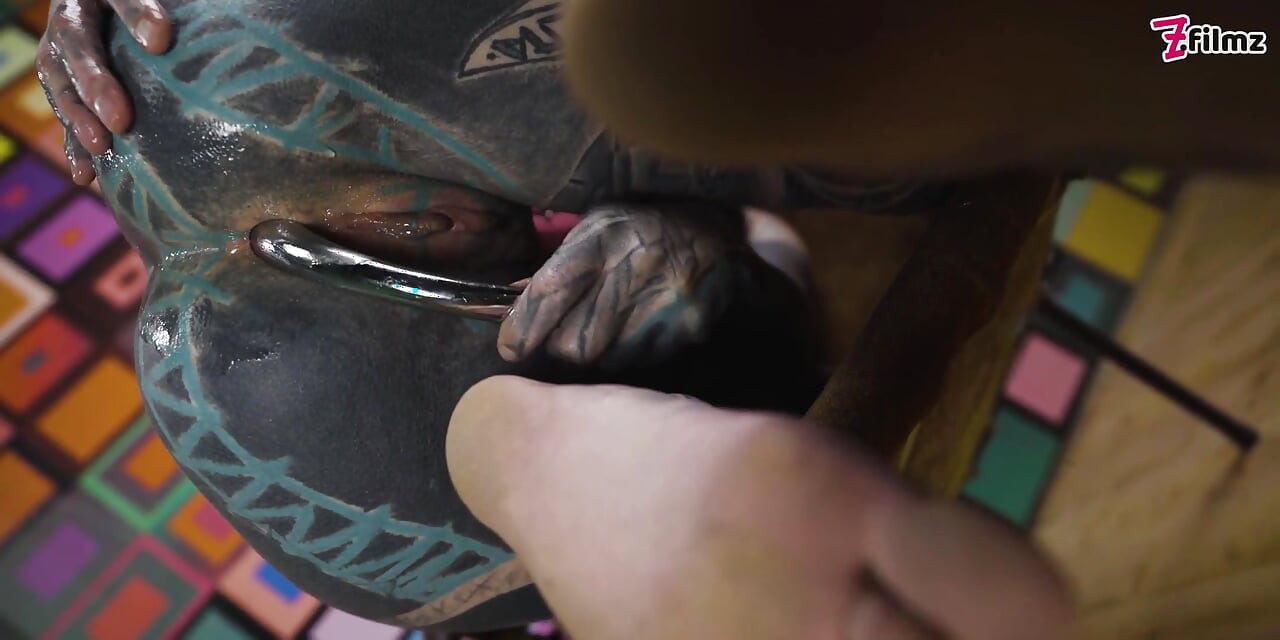 Solo Anal Masturbation - Pink Lace Corset and Steel Toy