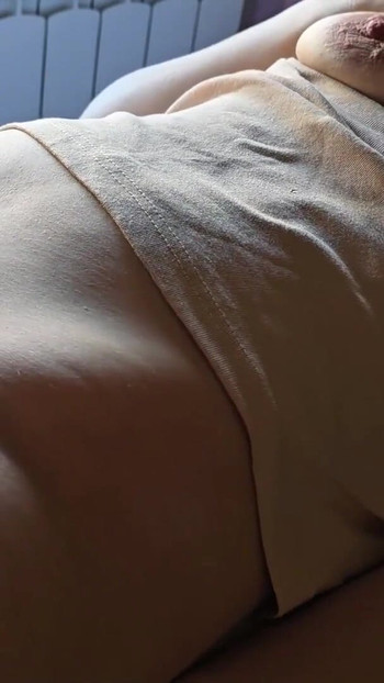 Thrilling moment from "You can Rub your Penis but don't penetrate please! Shameless stepsister let me CUM on Pussy Lips"