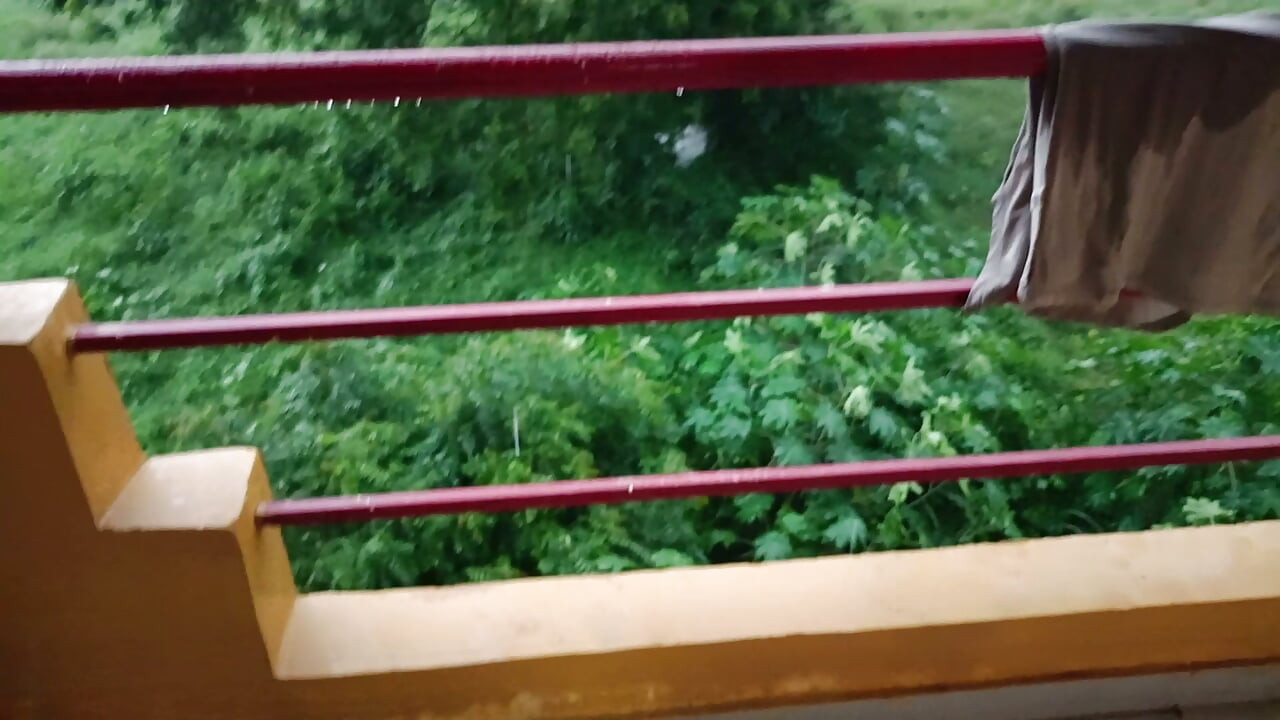 Indian Boy Naked in Rain in Balcony Huge Cock Masturbation