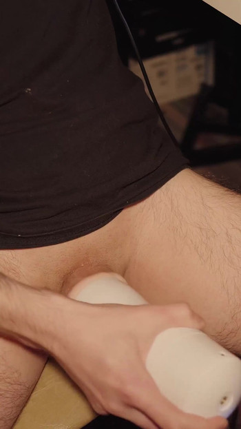 Emotional moment from "I jerk off with an electronic masturbator and think about your wife. Loud orgasm from Noel Dero"