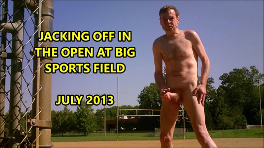 Naked JO On Ball Field In Big Open Park July 2013