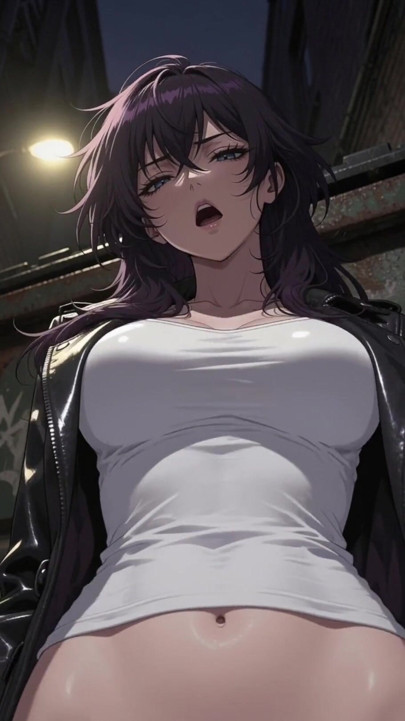 Mysterious anime woman in side alley seduces you | Clip 1